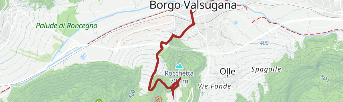 Route map: Walk - La Rocchetta - from Località Piagaro